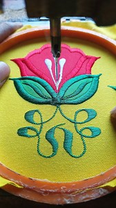 Red flower embroidery that exudes beauty and charm. Each stitch is meticulously crafted, bringing out vibrant and captivating details. The bold red color symbolizes love, strength, and elegance, making this piece captivating to look at. 🥰🌺 #embroidery #flowerembroidery #sewing #art #work #foryou | Sewing Embroidery
