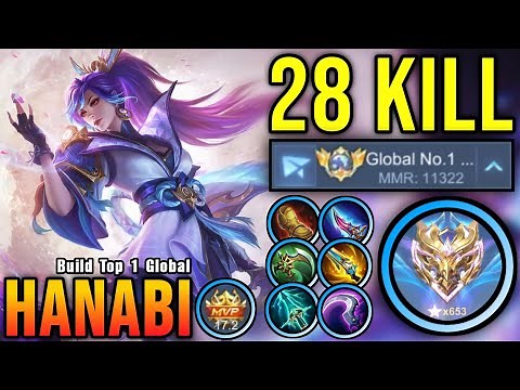 28 Kills + MANIAC!! Hanabi Insane 11.300+ MMR - Build Top 1 Global Hanabi ~ MLBB