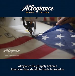 2K views · 110 reactions | American flags should never be made overseas  Each Allegiance flag is made from the finest locally-sourced materials and hand-sewn by American seamstresses with a passion for patriotism. For patriots who want to show true American pride  | Allegiance Flag Supply | Facebook