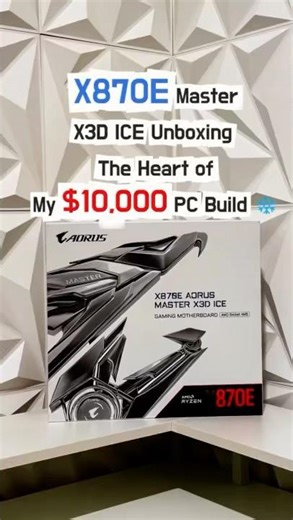 X870E Master X3D ICE Unboxing — The Heart of My $10,000 PC Build 💎❄️