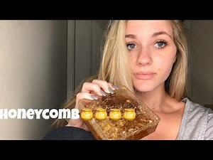 ASMR-(SATISFYING) EATING RAW HONEYCOMB??