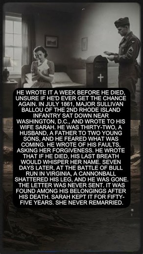 Major Sullivan Ballou's Last Letter to Sarah (1861)