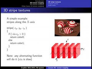 Computer Graphics 2013, Lect. 6(1) - Texture mapping