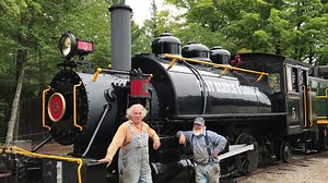 4.1K views · 136 reactions | It's beginning to look a lot like Railroad Days! Visit this weekend during our White Mountain Central Railroad Days extravaganza. We'll keep the steam on for you! L-R Leon Noel and Al Bernard take a break in front of the 1906 Baldwin steam locomotive. | Clarks Trading Post | Facebook