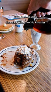 You could never have too much chocolate 🍫 ✅ Chocolate chip pancakes ✅ Oreo® milkshake OREO® is a registered trademark of Mondelez International Group, used with permission. | IHOP