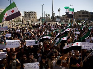 Hundreds protest against Arab rapprochement with Syria’s al-Assad