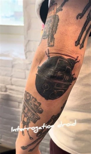 Interrogation droid. Edited in InShot. Music: Bugbear Musician: Johnny La Rock #shorts #tattoo