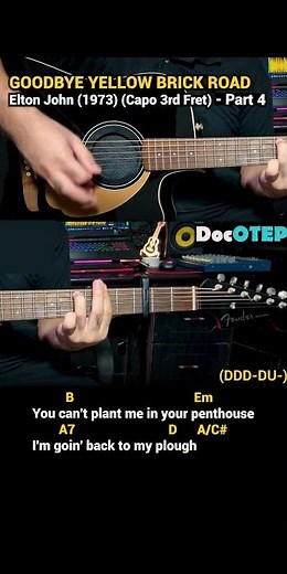 Goodbye Yellow Brick Road - Elton John (1973) Easy Guitar Chords Tutorial with Lyrics Part 4 SHORTS