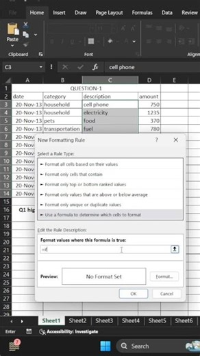 Conditional formatting part 1 help to analyse your data #excel #excelbasics #dataanlysi #microexcel