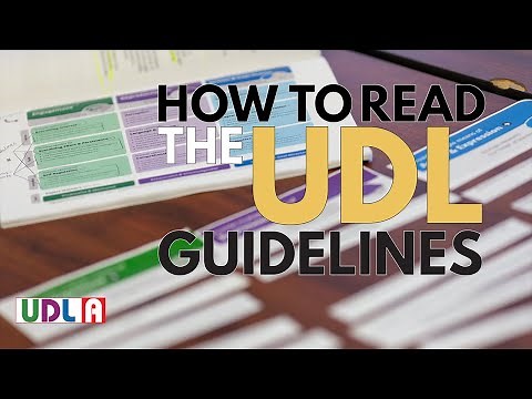 How to Read the UDL Guidelines