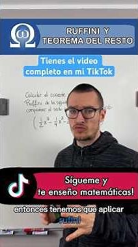 Cómo aplicar el método de Ruffini y el teorema del resto paso a paso!! #matemáticas