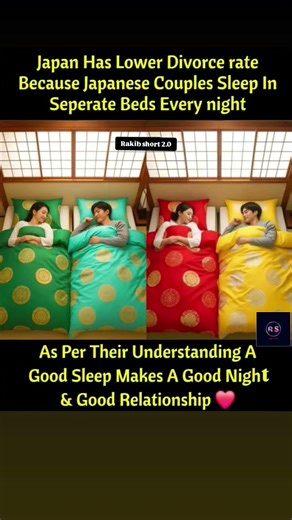 Japan Has Lower Divorce rate Because Japanese Couples Sleep....#trending #shorts #video