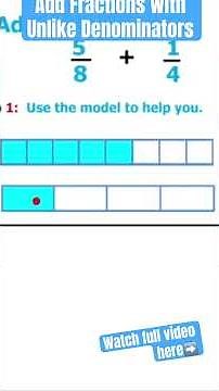 Add Fractions With Unlike Denominators Using Models