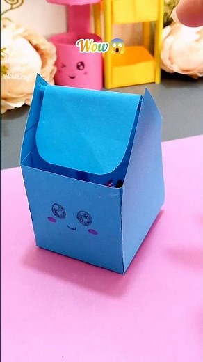 Mini Trash Can from Paper 😱💖Easy DIY Idea You’ll Love!✨ #diy #craft #art #shorts