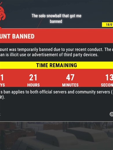 Solo Snowball Experience That Led to Ban in Rust