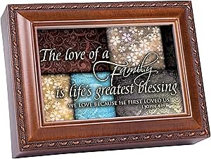 Cottage Garden Family Woodgrain Traditional Music Box Plays Edelweiss