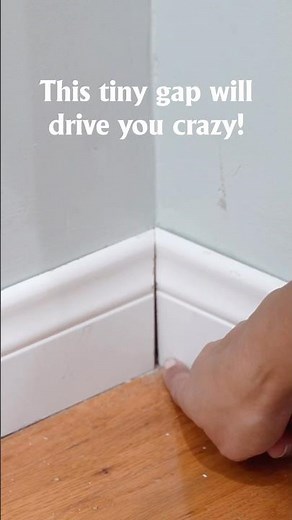 Easy hack for baseboard inside corners | how to install baseboards #homeimprovement