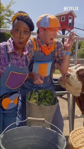 Farmer Meekah and Blippi Feed the Cows