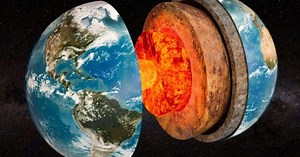 Como é o núcleo da Terra e como sua rotação afeta o planeta