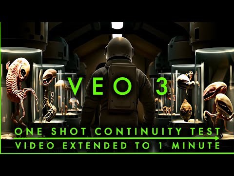 Veo 3: 1 Minute Continuous Shot Test - Mars Alien Facility Walkthrough