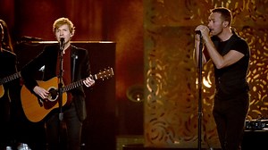 Watch Beck Harmonize With Chris Martin After Big Grammy Win
