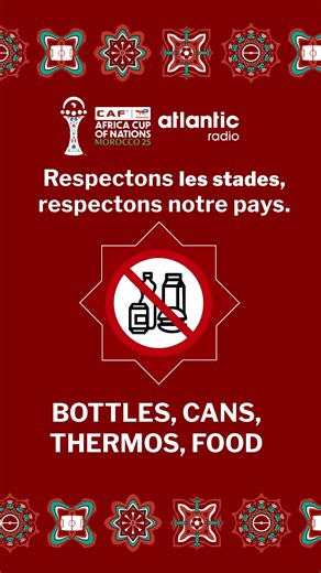 La CAN arrive ! 🎉 Partout au Maroc, stades et rues vont vibrer. Profitons de la fête tout en prenant soin de nos stades : un match bien gagné, c’est aussi adopter un comportement exemplaire. Ensemble, célébrons la Coupe d’Afrique avec civisme ! | Atlantic Radio Officiel