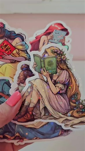 Princess Book Reading Stickers - Waterproof Glitter or Gloss - TikTok Shop