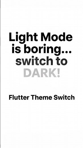Flutter Dark Mode Toggle 🌙 | Theme Switch Tutorial