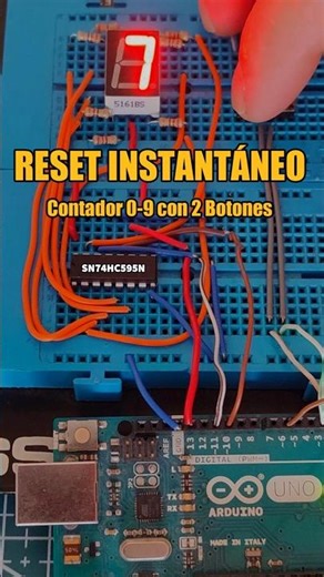 RESET y AVANCE en un Click: Dominando el Contador Digital con 74HC595