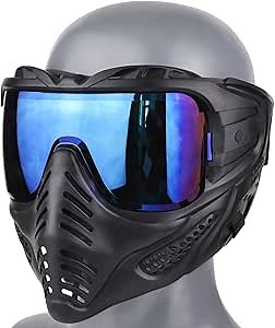 Paintball Mask Anti Fog, Airsoft Mask Full Face Adjustable Protection Gear, Tactical Mask for Men Motorcycle Riding Skiing Face Protection