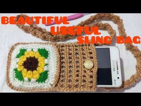 HOW TO CROCHET SLING PHONE BAG 🛍️ FOR BEGINNERS/Step by Step/Hindi tutorial 🙏#crochet