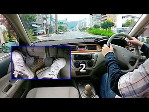 【MT車 運転】マニュアル車で市街地をドライブ。足元の映像とギア数を表示。呉市街地から焼山まで走行。【車載動画】