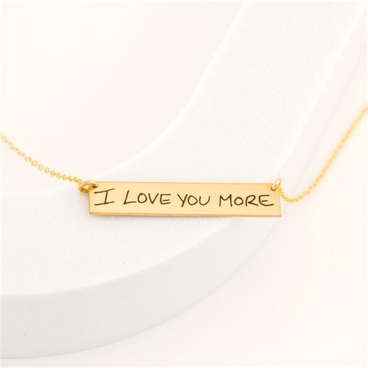 Custom Handwriting Necklace, Engraved Actual Signature Necklace, Personalized Handwriting Jewelry, Grief Memorial Pendant Necklace - Etsy