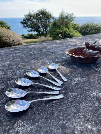 Vintage Set of 4 EPNS Art Deco Fruit Spoons | Silver Plated Dessert Spoons With Shell Bowls - Etsy