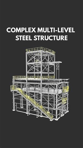 Steel Detailing for US Fabricators on Instagram: "This AR model represents a real industrial structure taken from concept to fabrication. By sequencing the main frame first and the secondary steel after, we kept every ladder, platform, and guardrail fully coordinated. No clashes. No site surprises. #steeldetailing #construction #structuralsteel #steelconstruction #shopdrawing"