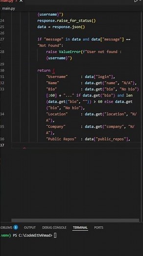 Track Any GitHub Profile in Python Using Free API #freeapi