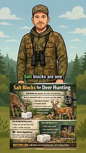 Salt blocks attract deer — but mostly outside of hunting season. Deer seek salt for minerals during spring and summer when antler growth and lactation demand it. By fall, natural food sources matter far more. Salt sites are best used for inventory and insight, not guaranteed shot opportunities. Salt is a tool for learning deer — not tricking them. 🦌 #hunting #deerhunting #deerseason | Hunter's Wholesale