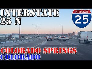 I-25 North - Colorado Springs - Colorado - 4K Sunset Highway Drive