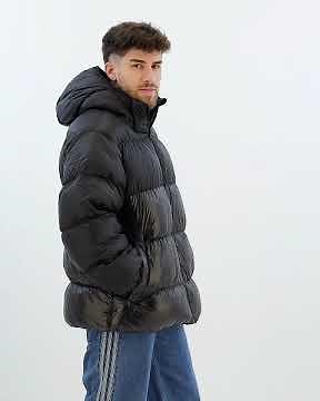 ADIDAS Originals Adicolor Down Rain Jacket Hooded Shiny Glossy Men | TradeInn