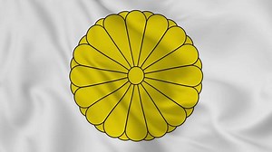 Download national emblem or symbol of Japan in waving flag. smooth 4k video seemless loop for free