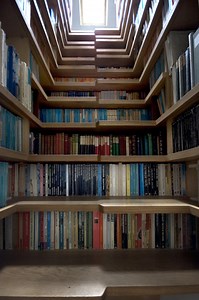 Library built into a staircase