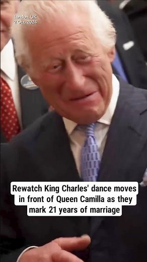 Rewatch King Charles' dance moves in front of Queen Camilla as they mark 21 years of marriage