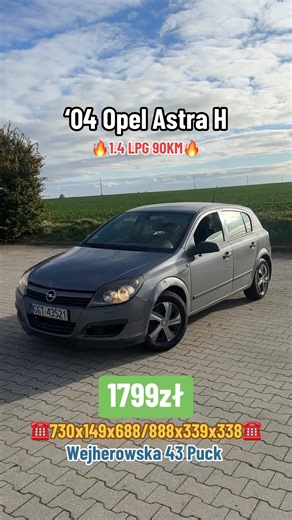 ‘04 Opel Astra H 1.4 LPG 90KM za 1799zł! | Skup AUT Puck Kaszub