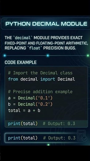 python decimal module with code example and it's use case