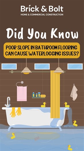 Did you know poor bathroom floor slope can cause waterlogging, dampness, and drainage failures?