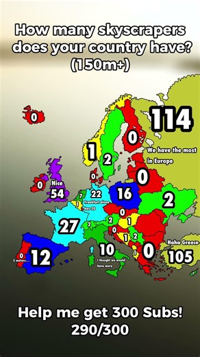 How many skyscrapers does your country have #europe #maps #viral