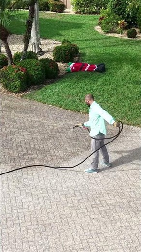 Hardening Polymetric Sand to Finish Off This New Naples Driveway Sand + Sealing Service