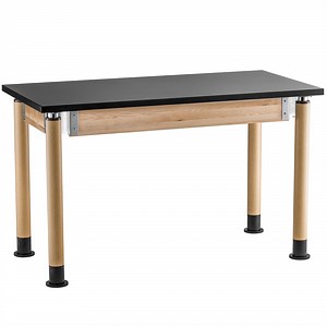 National Public Seating SLT5-3060C 30" x 60" Height Adjustable Science Lab Table with Oak Legs