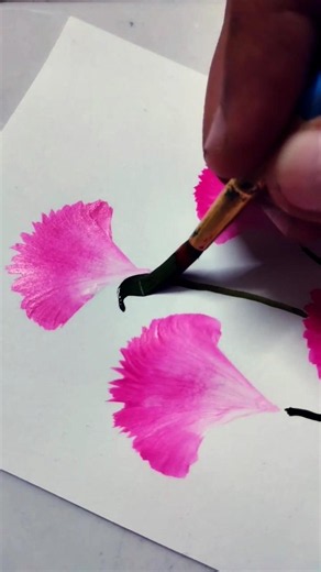 Wow art 🤯💕 One stroke flower painting #shorts #art #trending #onestroke #satisfying