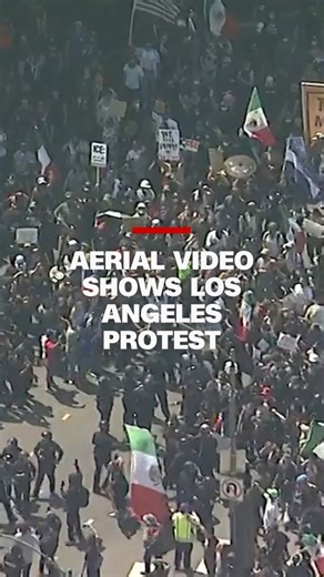 Aerial video shows Los Angeles protest